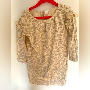 Alice and Ames girls cream sweatshirt dress size 6 euc